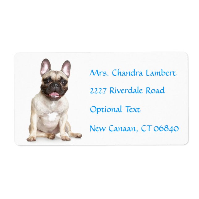 French Bulldog  Personalized Name Address Label (Front)