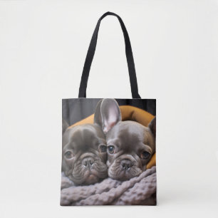 French Bulldog Pet Animal Beauty Warm Cuddle Peace Tote Bag