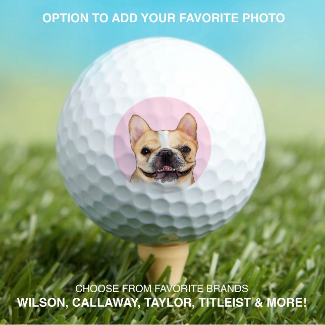 French Bulldog | Pet Dog Photo Modern Custom Golf Balls (Creator Uploaded)