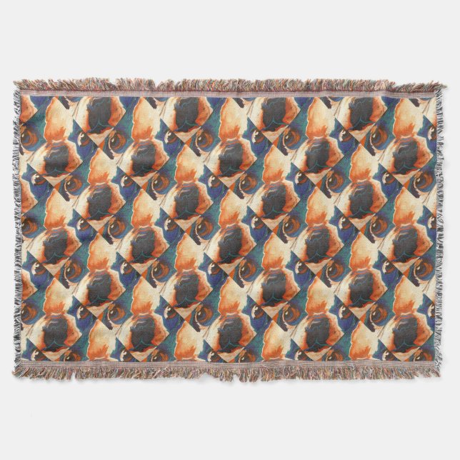 French Bulldog Pet Portrait Throw Blanket (Front)