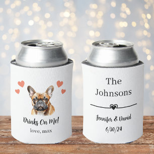 French Bulldog Pet Wedding Can Cooler