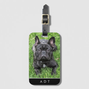 French Bulldog Photo Custom Monogram Luggage Tag