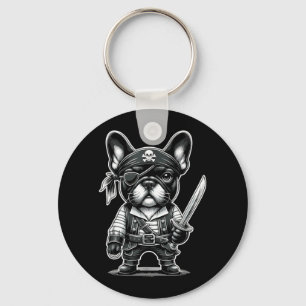French Bulldog Pirate Dog Halloween Party Keychain