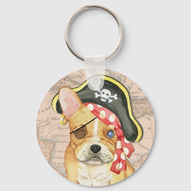French Bulldog Pirate Keychain (Front)