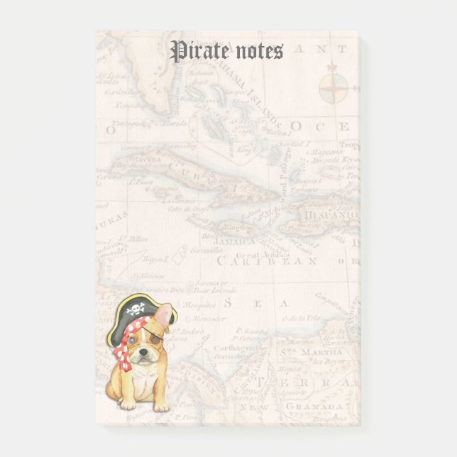 French Bulldog Pirate Post-it Notes (Front)
