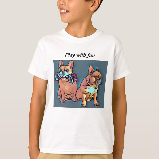 French Bulldog play with fun T-Shirt (Front)