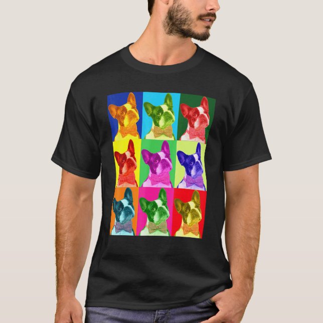French Bulldog Pop Art Portrait Dogs T-Shirt (Front)