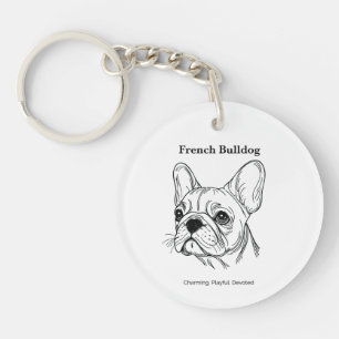 French Bulldog Portrait Keychain