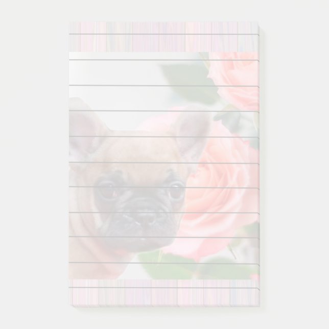 French Bulldog Post it notes 4x6 pad (Front)