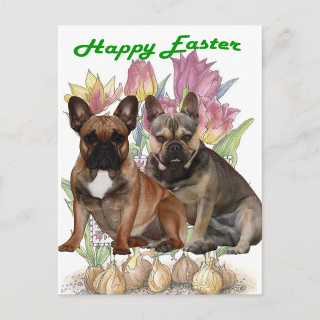 French Bulldog Postcard Easter (Front)