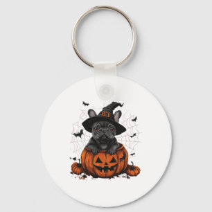 French Bulldog Pumpkin Halloween Thanksgiving Men Keychain