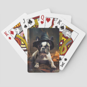 French Bulldog Pumpkins Halloween Scary Playing Cards