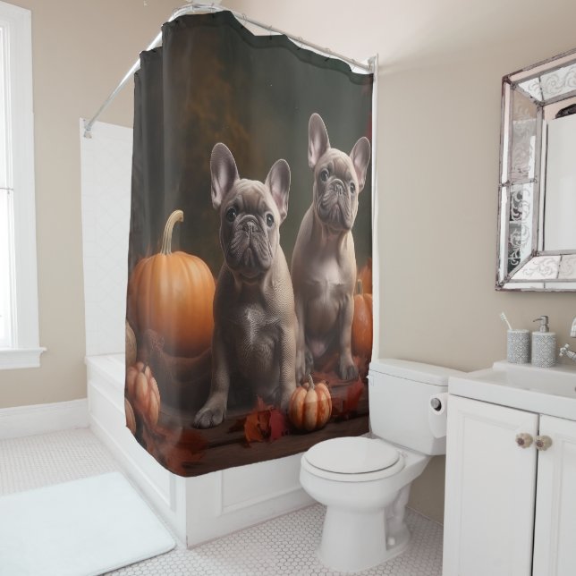 French Bulldog Puppy Autumn Delight Pumpkin (In Situ)