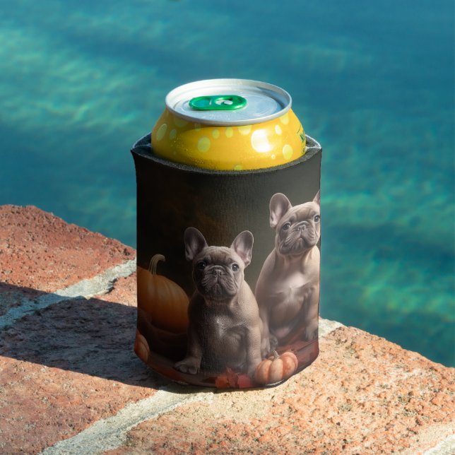 French Bulldog Puppy Autumn Delight Pumpkin Can Cooler (In Situ Pool)