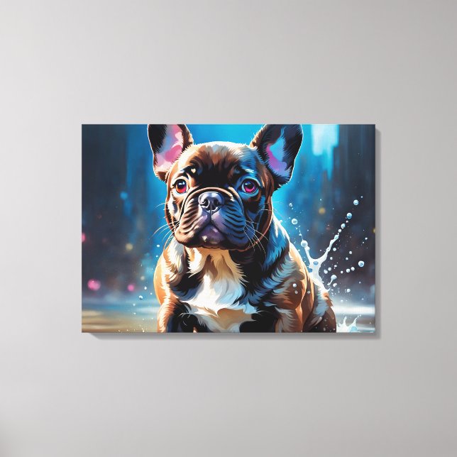 French Bulldog Puppy Canvas Print (Front)