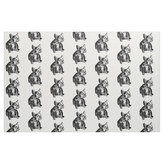 French Bulldog Puppy Custom Combed Cotton Fabric (Fat Quarter)
