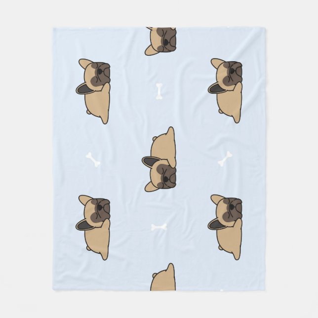 French bulldog puppy, cute sleeping pattern. fleece blanket (Front)