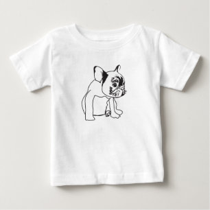 French Bulldog Puppy Drawing Fine Jersey T-Shirt