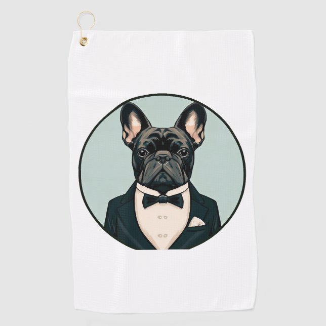 French Bulldog Puppy Golf Towel (Front)