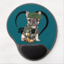 French Bulldog Puppy in Camo Outfit & Green Beret
