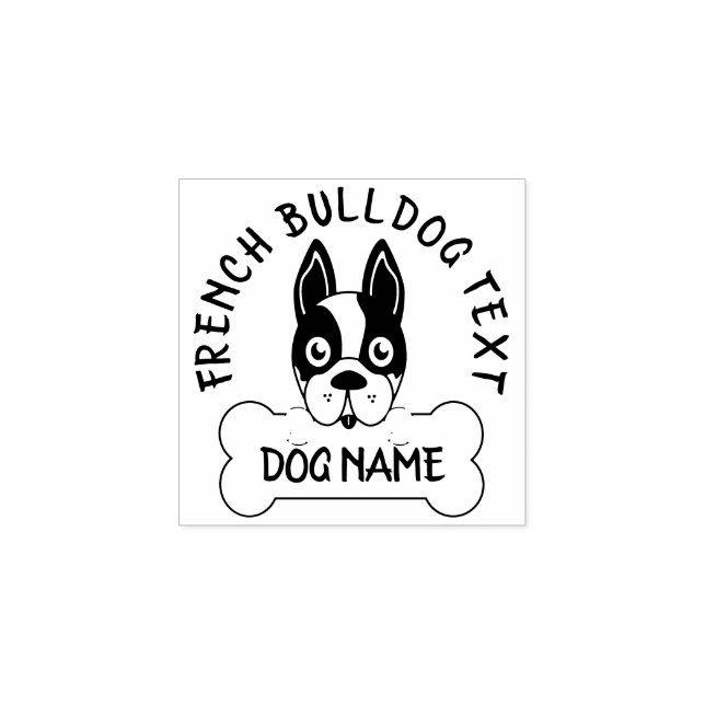 French Bulldog Puppy Love Scrapbooking Rubber Stamp (Imprint)