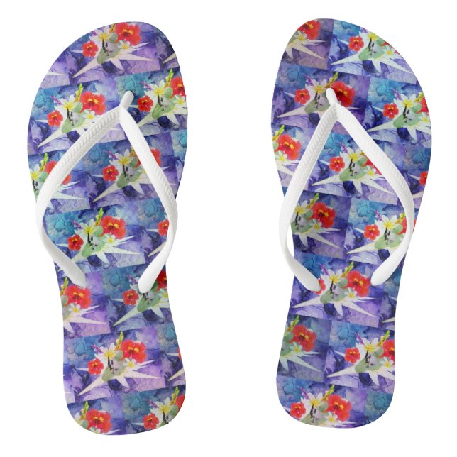 French Bulldog Puppy On A Leaf, Thongs (Footbed)