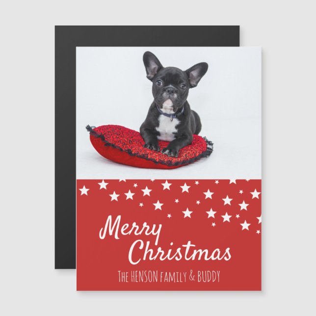 French Bulldog Puppy Photo Magnet Card (Devant / Derrière)