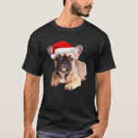 French Bulldog Puppy Santa Hat Cute Frenchie Chris T-Shirt<br><div class="desc">French Bulldog Puppy Santa Hat Cute Frenchie Christmas</div>