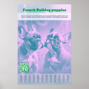 French Bulldog Puppy Selling Tear Off Poster