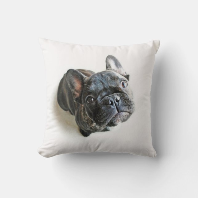French Bulldog Puppy Throw Pillow (Front)