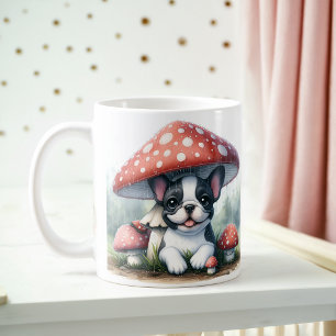 French Bulldog Puppy Under Mushroom Umbrella Coffee Mug