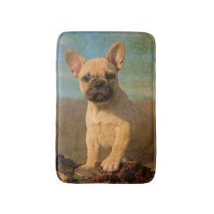 French Bulldog Puppy Vintage small Bath Mat
