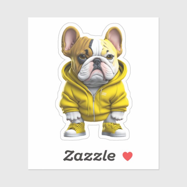 French bulldog puppy wearing stickers (Sheet)