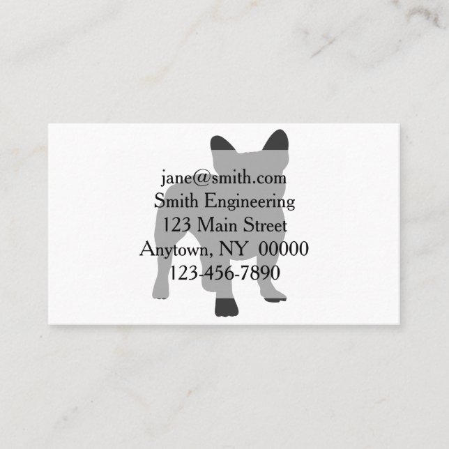 French Bulldog purebred dog silhouette Business Card (Front)