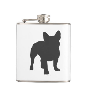 French Bulldog purebred dog silhouette Hip Flask