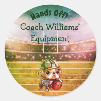 French bulldog quarterback Coach Belonging Classic Round Sticker