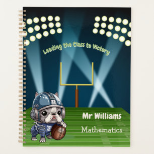 French bulldog quarterback stadium teacher Planner