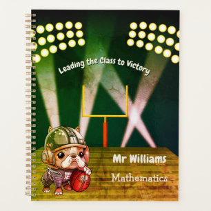 French bulldog quarterback stadium teacher Planner