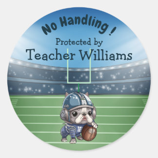 French bulldog quarterback teacher Belonging  Classic Round Sticker