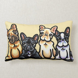 French Bulldog Quartet Lumbar Pillow