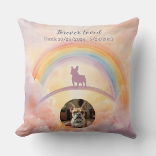 French Bulldog Rainbow Bridge Memorial Throw Throw Pillow