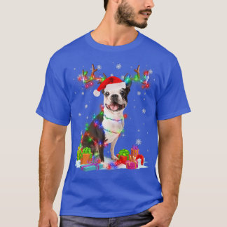 French Bulldog Reindeer Christmas Lights Funny Dog T-Shirt
