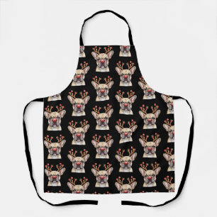 French Bulldog Reindeer Dog Lover Christmas Xmas Apron