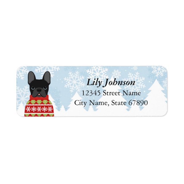 French Bulldog Return Adddress Labels (Front)