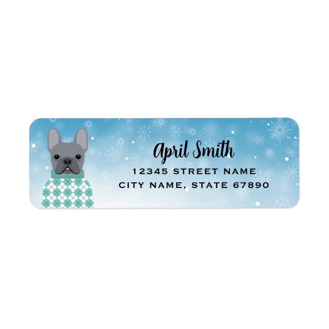 French Bulldog Return Address Labels (Front)