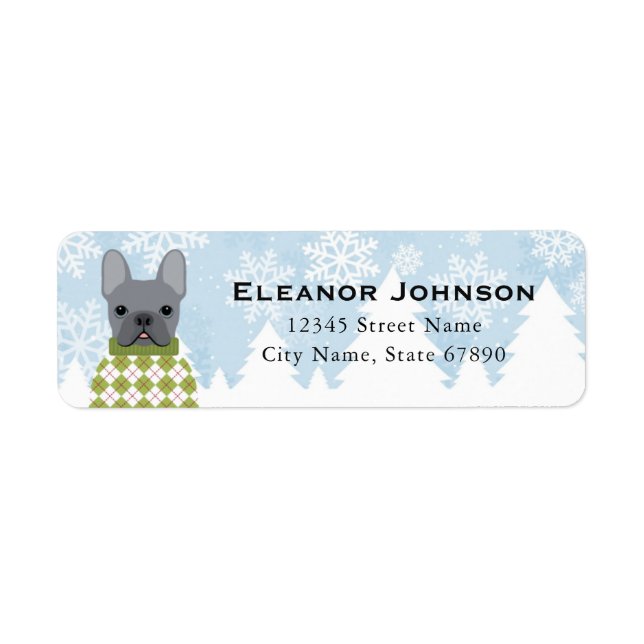 French Bulldog Return Address Labels (Front)