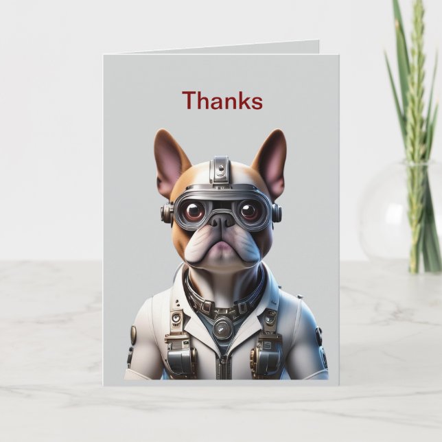 French Bulldog Robot Father's Day Invitation (Front)