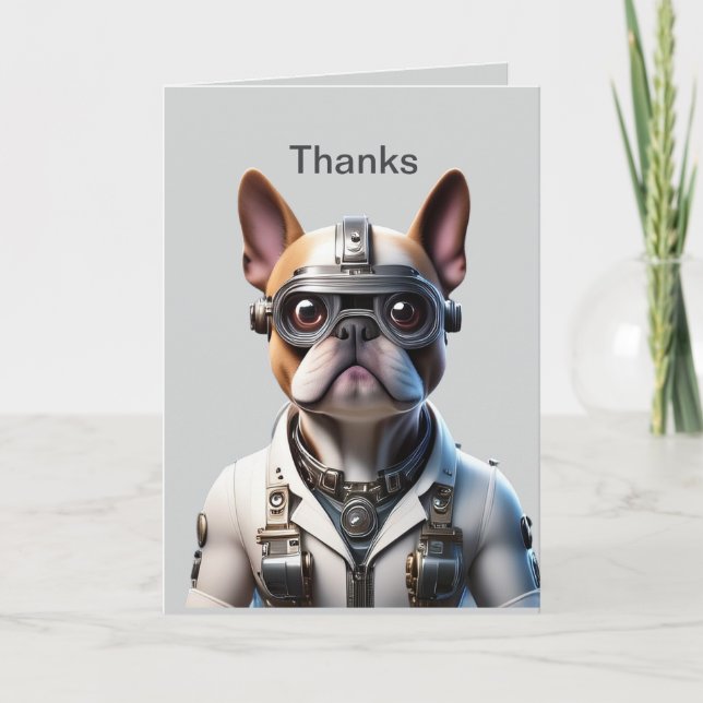 French Bulldog Robot Father's Day Invitation (Front)