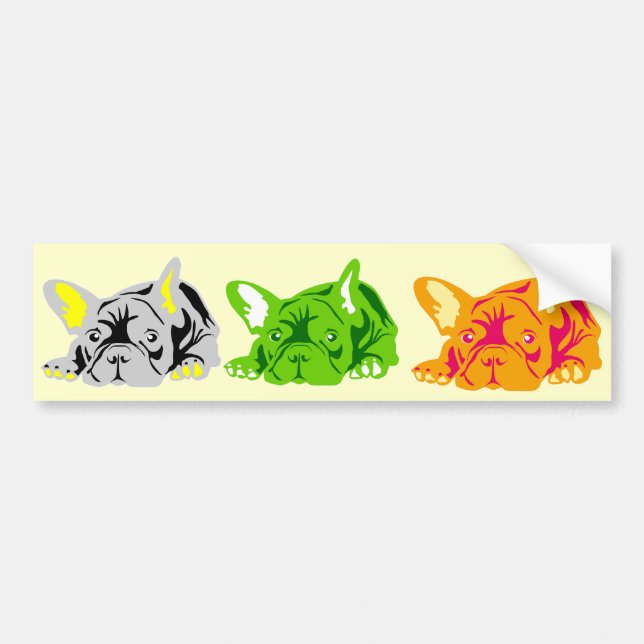 French Bulldog rose Bumper Sticker (Front)