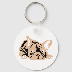 French Bulldog rose Keychain